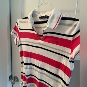 Tommy Hilfiger Pink & Navy Striped Polo S/P